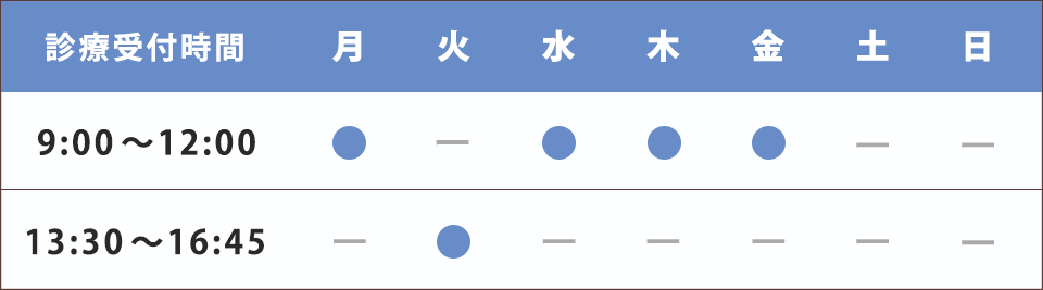 医療法人健康会おおあさクリニック|江別市大麻中町|内科・発熱外来診療時間表